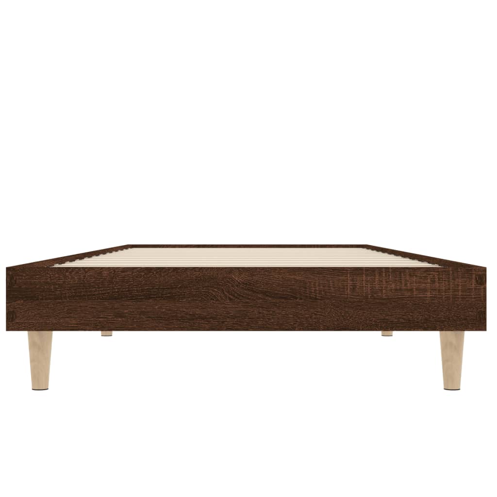 Cadre de lit sans matelas chêne marron 75x190cm bois ingénierie