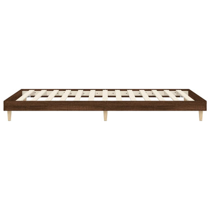 Cadre de lit sans matelas chêne marron 75x190cm bois ingénierie