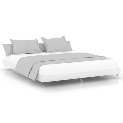 Cadre de lit sans matelas blanc 200x200 cm bois d'ingénierie