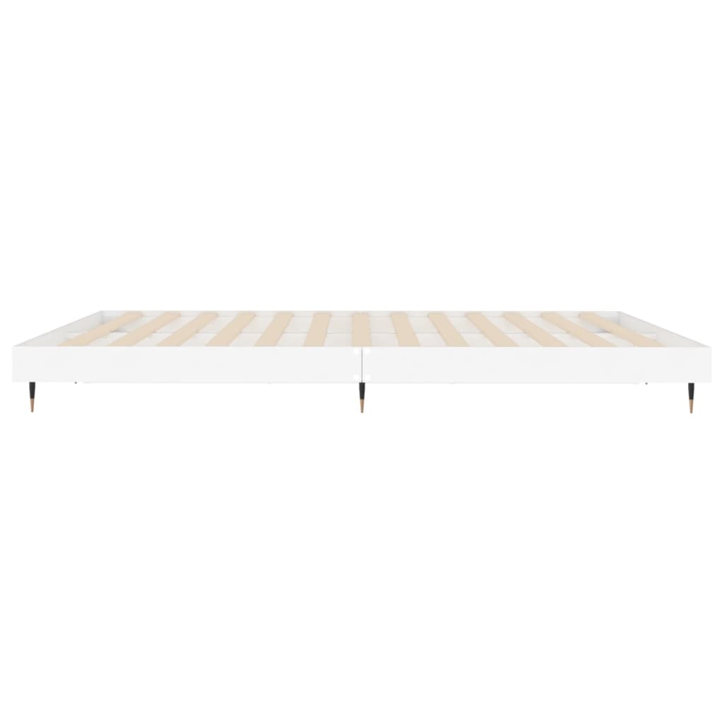 Cadre de lit sans matelas blanc 200x200 cm bois d'ingénierie