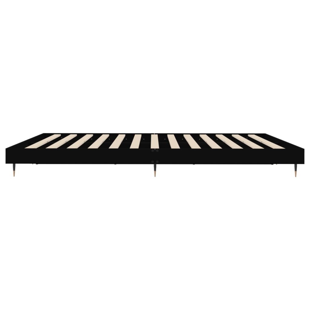 Cadre de lit sans matelas noir 200x200 cm bois d'ingénierie