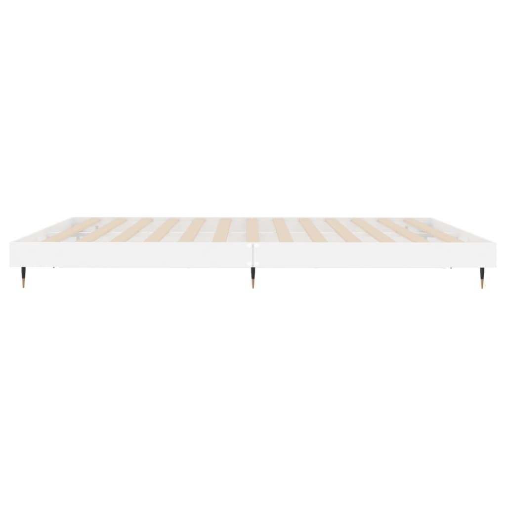 Cadre de lit sans matelas blanc brillant 200x200 cm