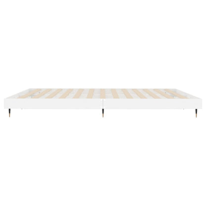 Cadre de lit sans matelas blanc brillant 200x200 cm