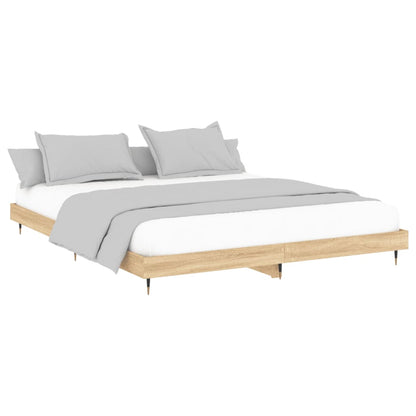 Cadre de lit sans matelas chêne sonoma 200x200 cm