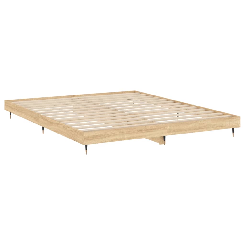 Cadre de lit sans matelas chêne sonoma 200x200 cm