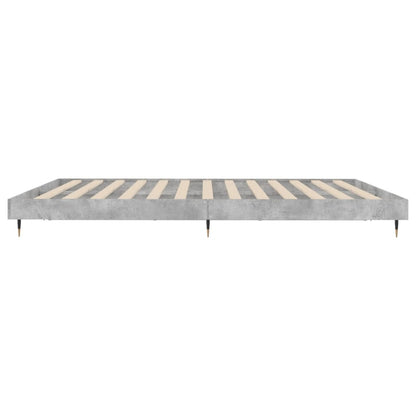 Cadre de lit sans matelas gris béton 200x200 cm