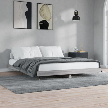 Cadre de lit sans matelas sonoma gris 200x200 cm