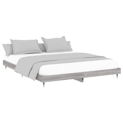 Cadre de lit sans matelas sonoma gris 200x200 cm