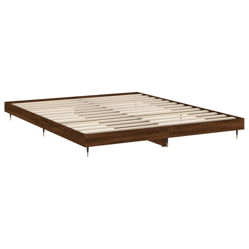 Cadre de lit sans matelas chêne marron 200x200 cm