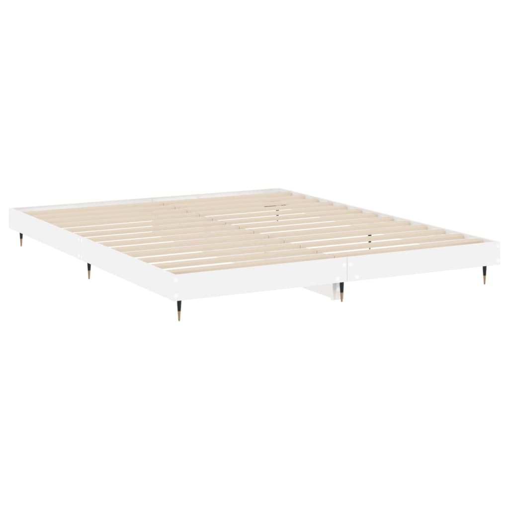 Cadre de lit sans matelas blanc brillant 180x200 cm