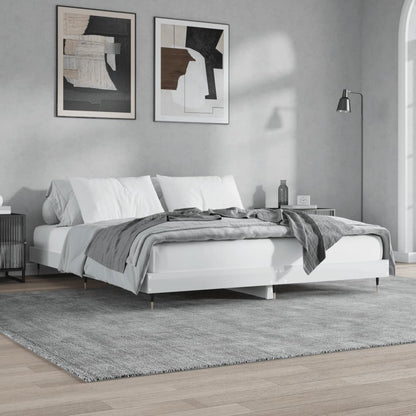 Cadre de lit sans matelas blanc brillant 140x200 cm