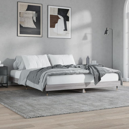 Cadre de lit sans matelas sonoma gris 140x200 cm