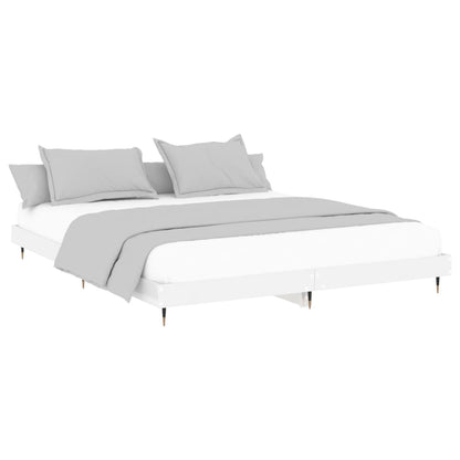 Cadre de lit sans matelas blanc brillant 120x200 cm