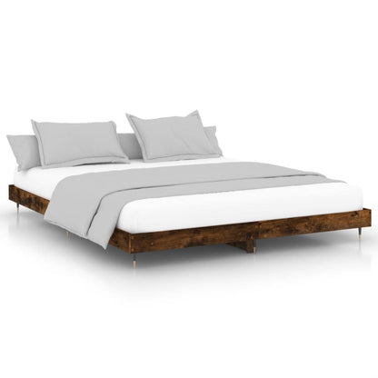 Cadre de lit sans matelas chêne fumé 120x200 cm bois ingénierie