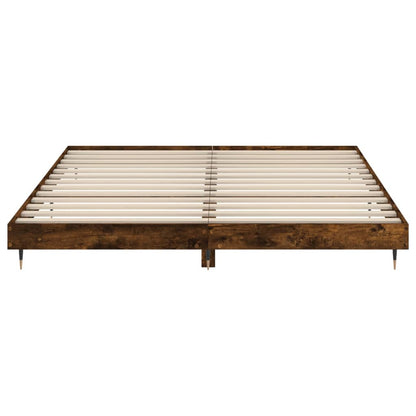 Cadre de lit sans matelas chêne fumé 120x200 cm bois ingénierie