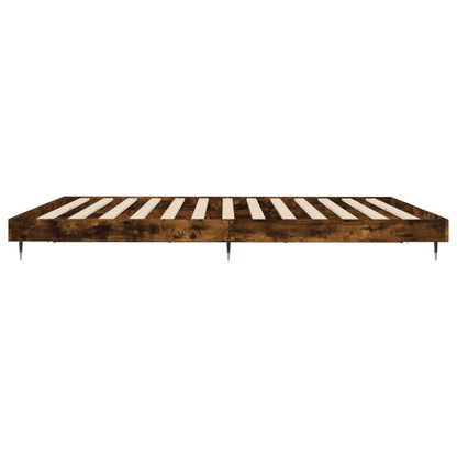 Cadre de lit sans matelas chêne fumé 120x200 cm bois ingénierie