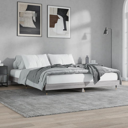 Cadre de lit sans matelas sonoma gris 120x200cm bois ingénierie