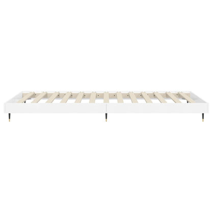 Cadre de lit sans matelas blanc brillant 100x200 cm