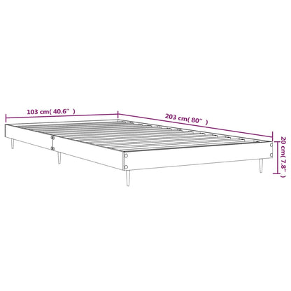 Cadre de lit sans matelas gris béton 100x200 cm