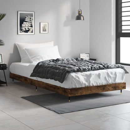 Cadre de lit sans matelas chêne fumé 100x200 cm bois ingénierie