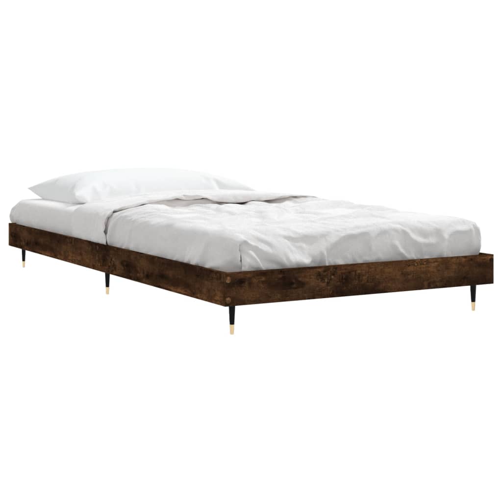 Cadre de lit sans matelas chêne fumé 100x200 cm bois ingénierie