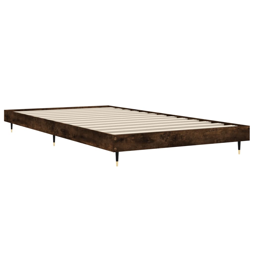 Cadre de lit sans matelas chêne fumé 100x200 cm bois ingénierie