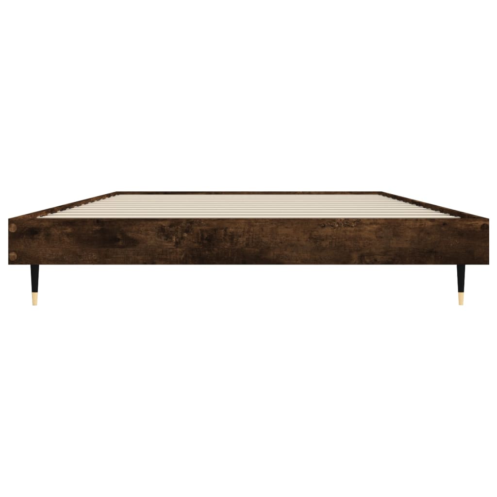 Cadre de lit sans matelas chêne fumé 100x200 cm bois ingénierie