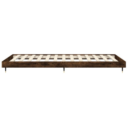 Cadre de lit sans matelas chêne fumé 100x200 cm bois ingénierie