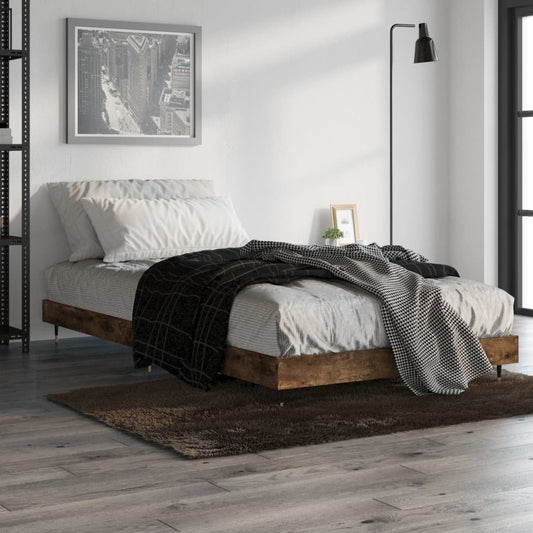 Cadre de lit sans matelas chêne fumé 100x200 cm bois ingénierie