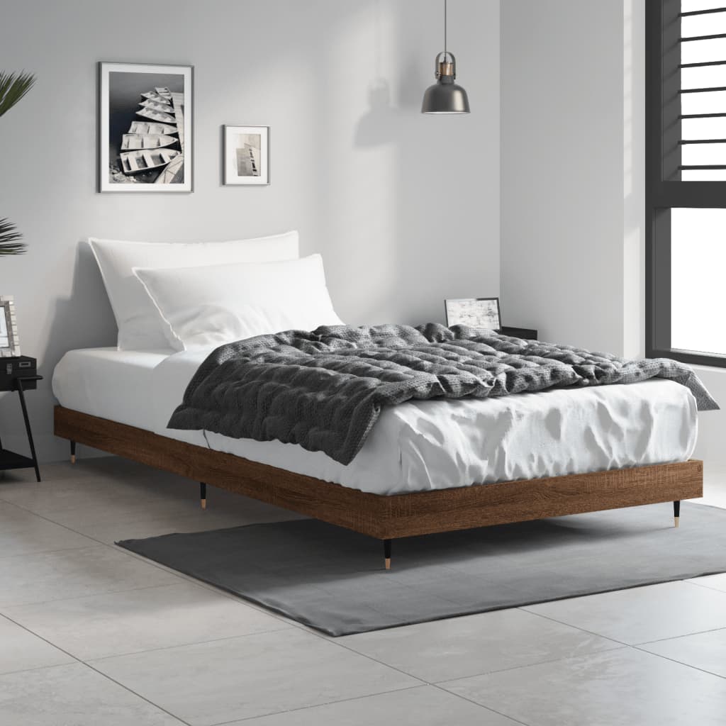 Cadre de lit sans matelas chêne marron 100x200 cm