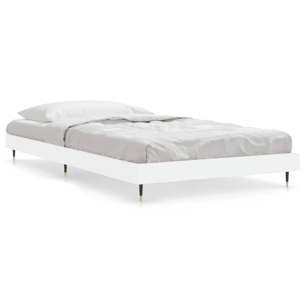 Cadre de lit sans matelas blanc 90x200 cm bois d'ingénierie