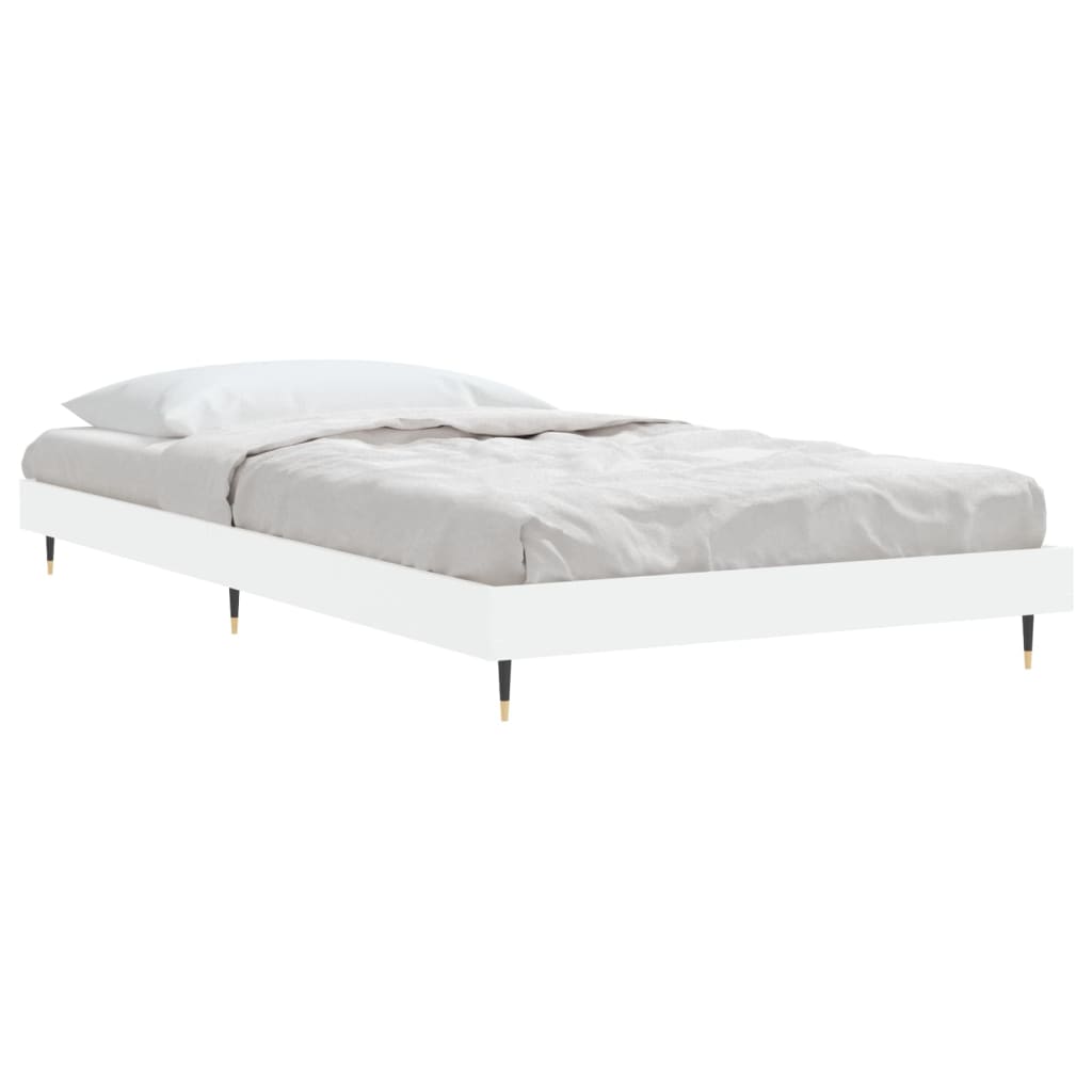 Cadre de lit sans matelas blanc 90x200 cm bois d'ingénierie