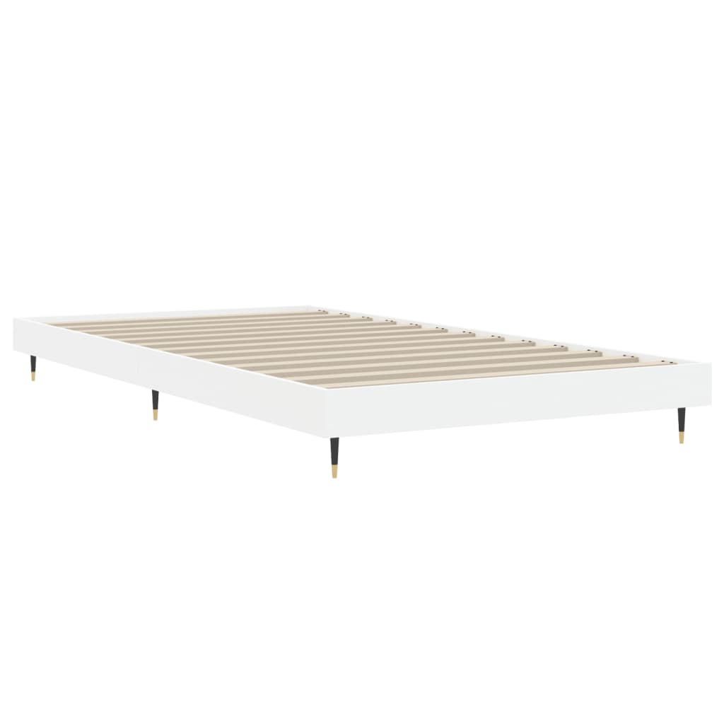 Cadre de lit sans matelas blanc 90x200 cm bois d'ingénierie