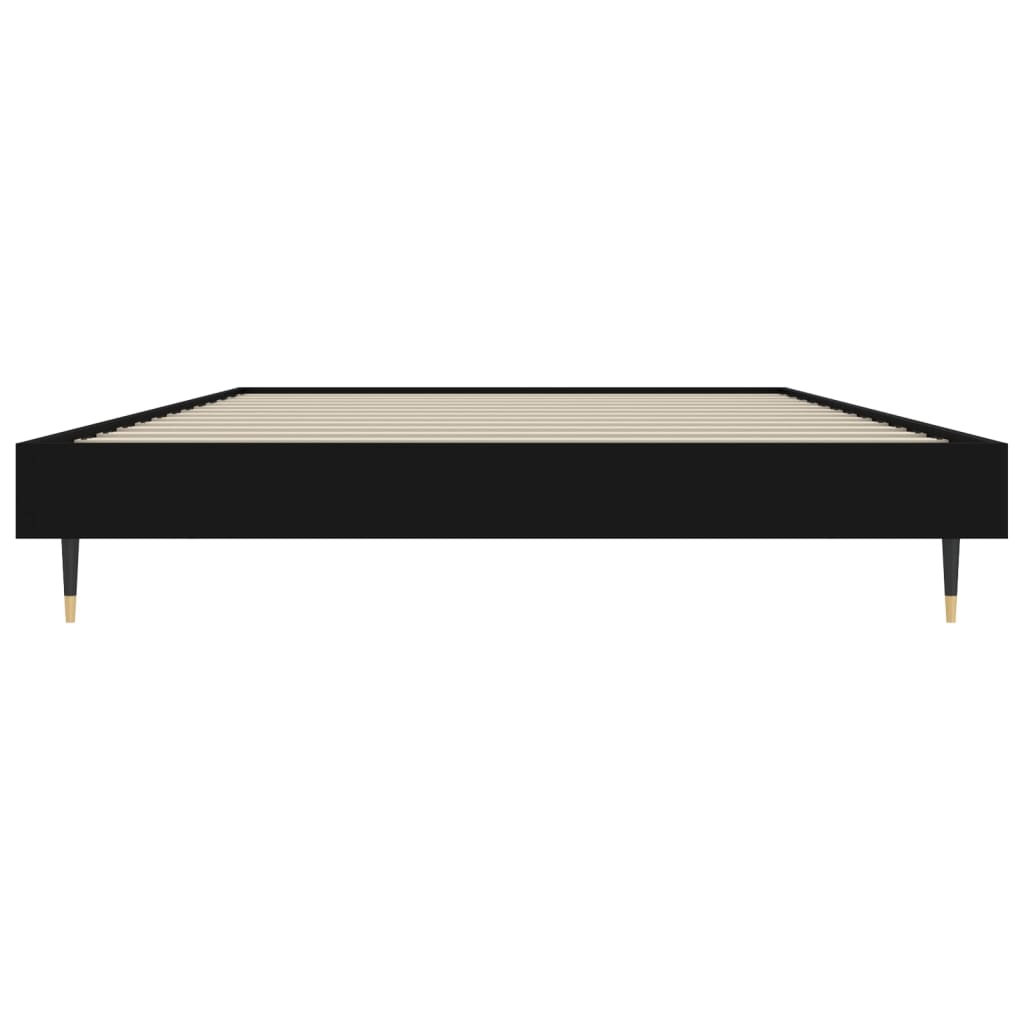 Cadre de lit sans matelas noir 90x200 cm bois d'ingénierie