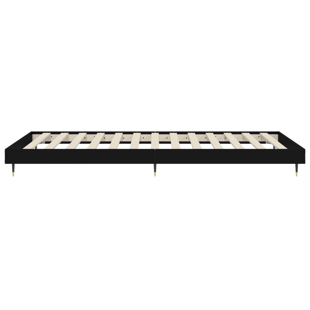 Cadre de lit sans matelas noir 90x200 cm bois d'ingénierie