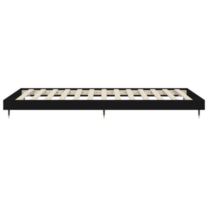 Cadre de lit sans matelas noir 90x200 cm bois d'ingénierie