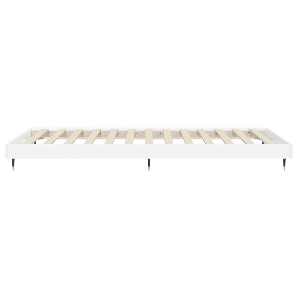 Cadre de lit sans matelas blanc brillant 90x200 cm