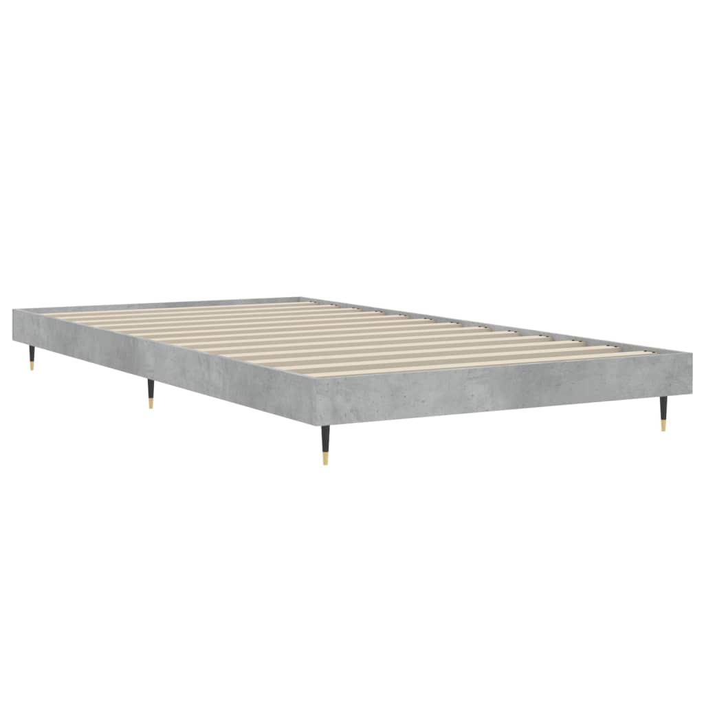 Cadre de lit sans matelas gris béton 90x200 cm