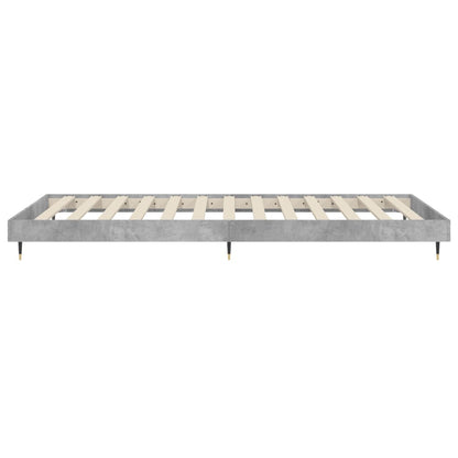 Cadre de lit sans matelas gris béton 90x200 cm