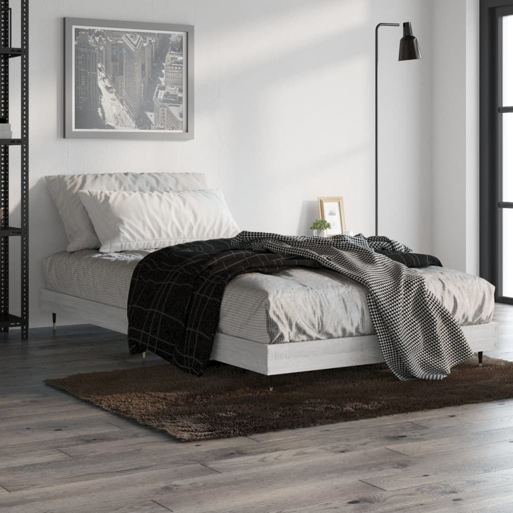 Cadre de lit sans matelas sonoma gris 90x200 cm