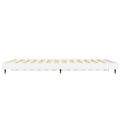 Cadre de lit sans matelas blanc 140x190 cm bois d'ingénierie