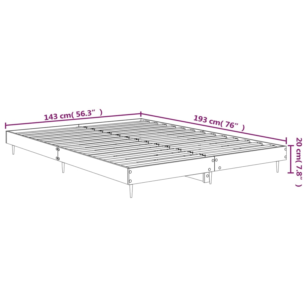 Cadre de lit sans matelas blanc 140x190 cm bois d'ingénierie