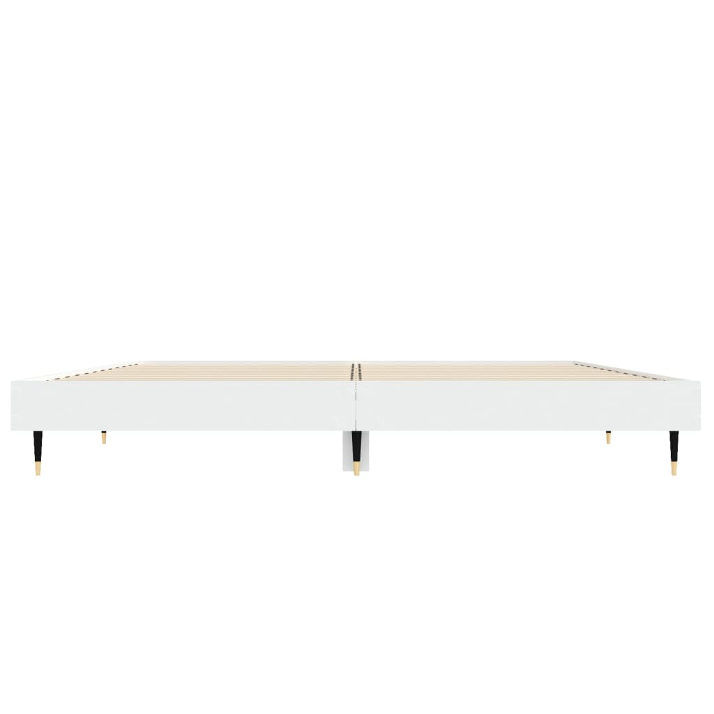 Cadre de lit sans matelas blanc 135x190 cm bois d'ingénierie