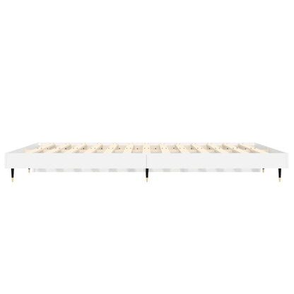 Cadre de lit sans matelas blanc brillant 135x190 cm