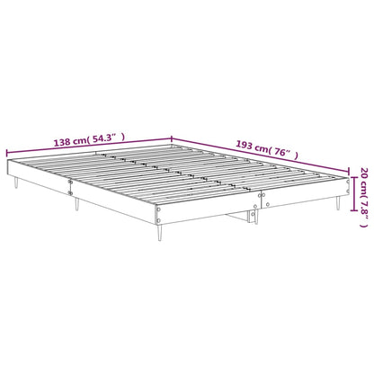 Cadre de lit sans matelas blanc brillant 135x190 cm