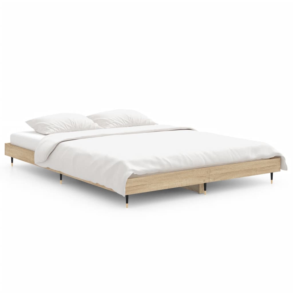 Cadre de lit sans matelas chêne sonoma 135x190 cm