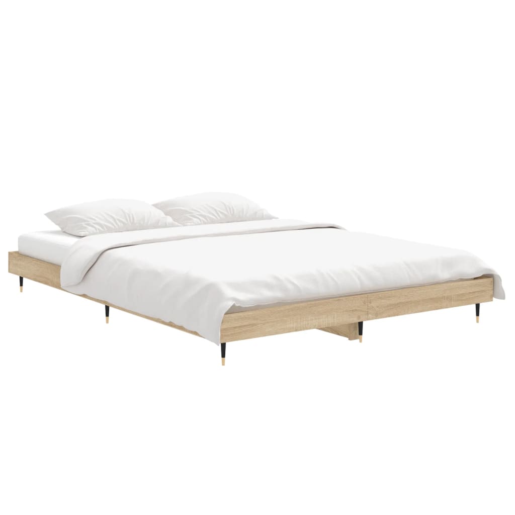 Cadre de lit sans matelas chêne sonoma 135x190 cm