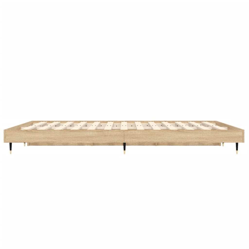 Cadre de lit sans matelas chêne sonoma 135x190 cm