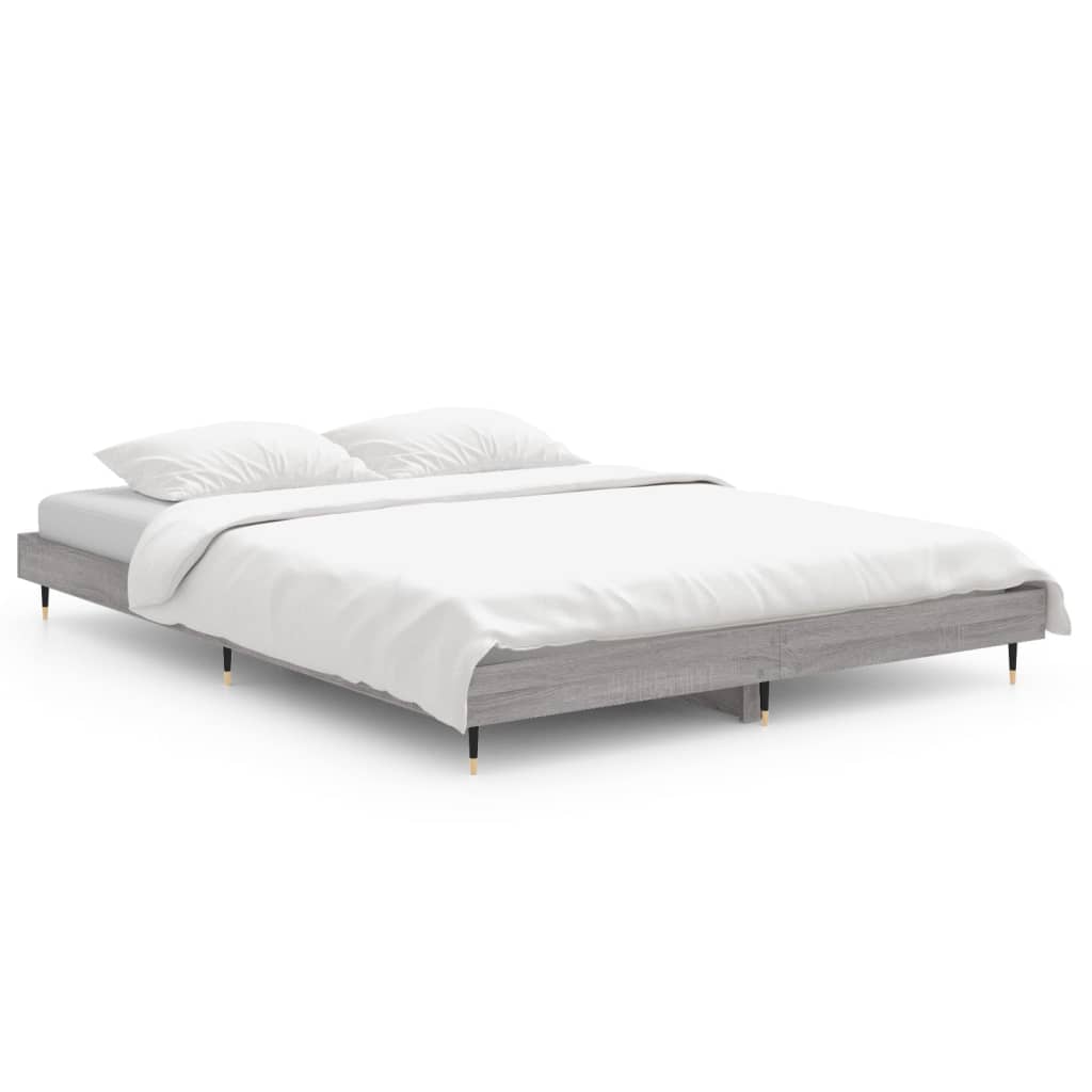 Cadre de lit sans matelas sonoma gris 135x190 cm