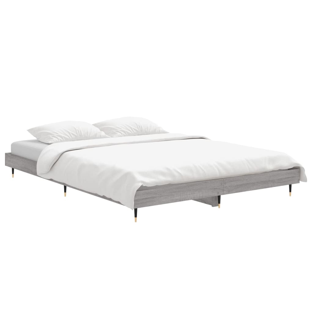 Cadre de lit sans matelas sonoma gris 135x190 cm